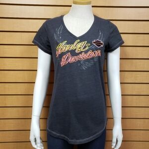 Harley Davidson Sequined Short Sleeve T-Shirt Size Large